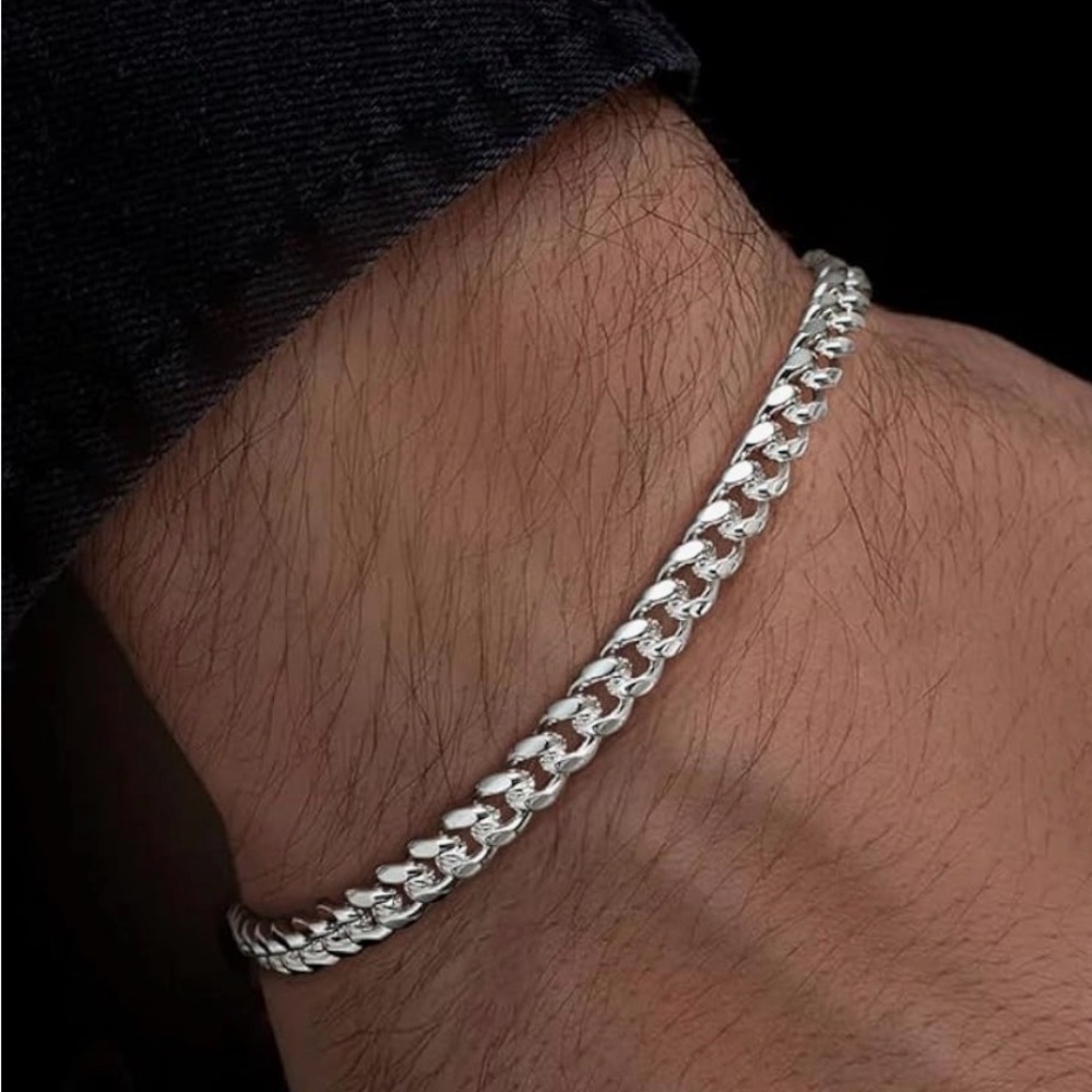 Men's Silver stainless steel Chain Bracelet